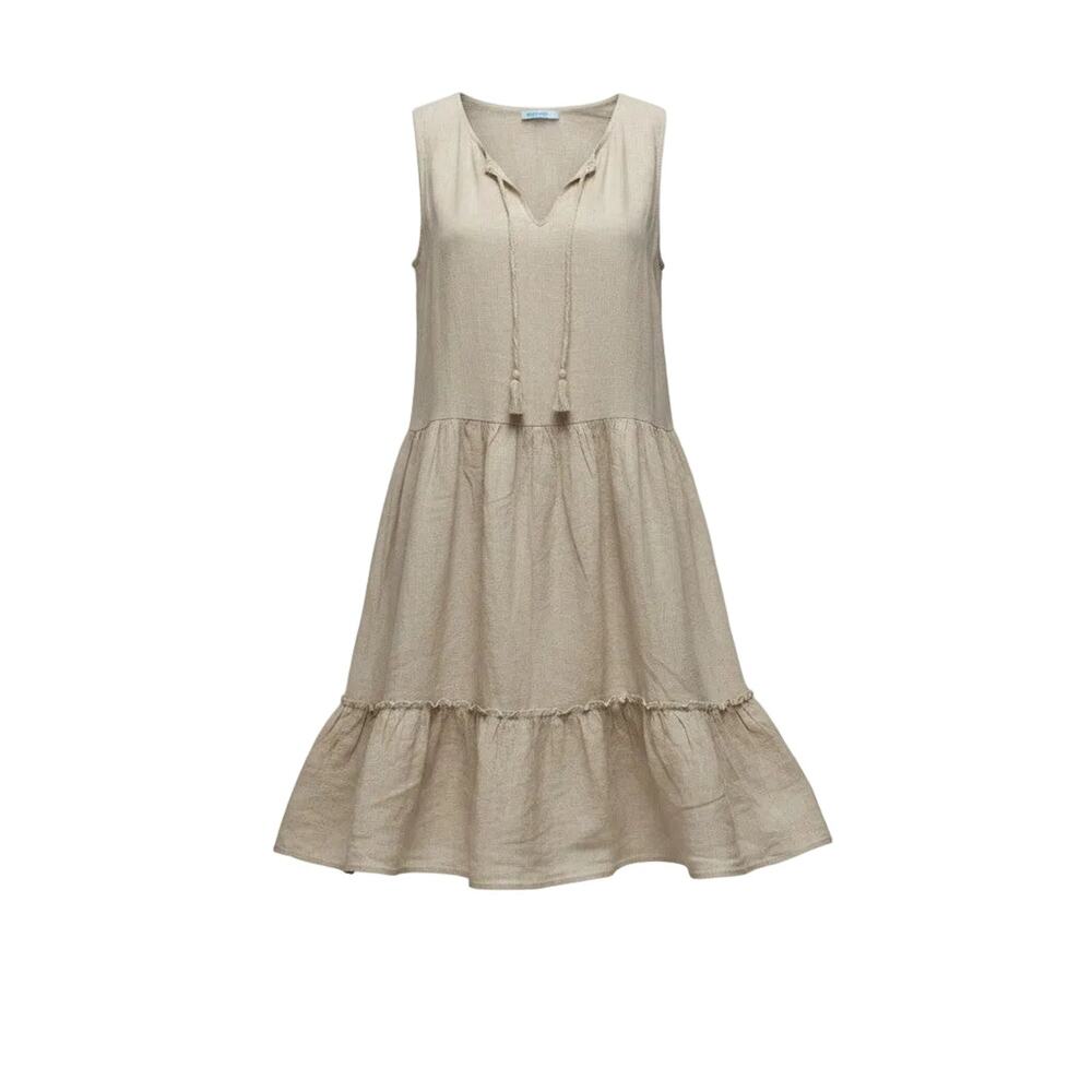 J.McLaughlin Tan Christa Linen Dress Size S